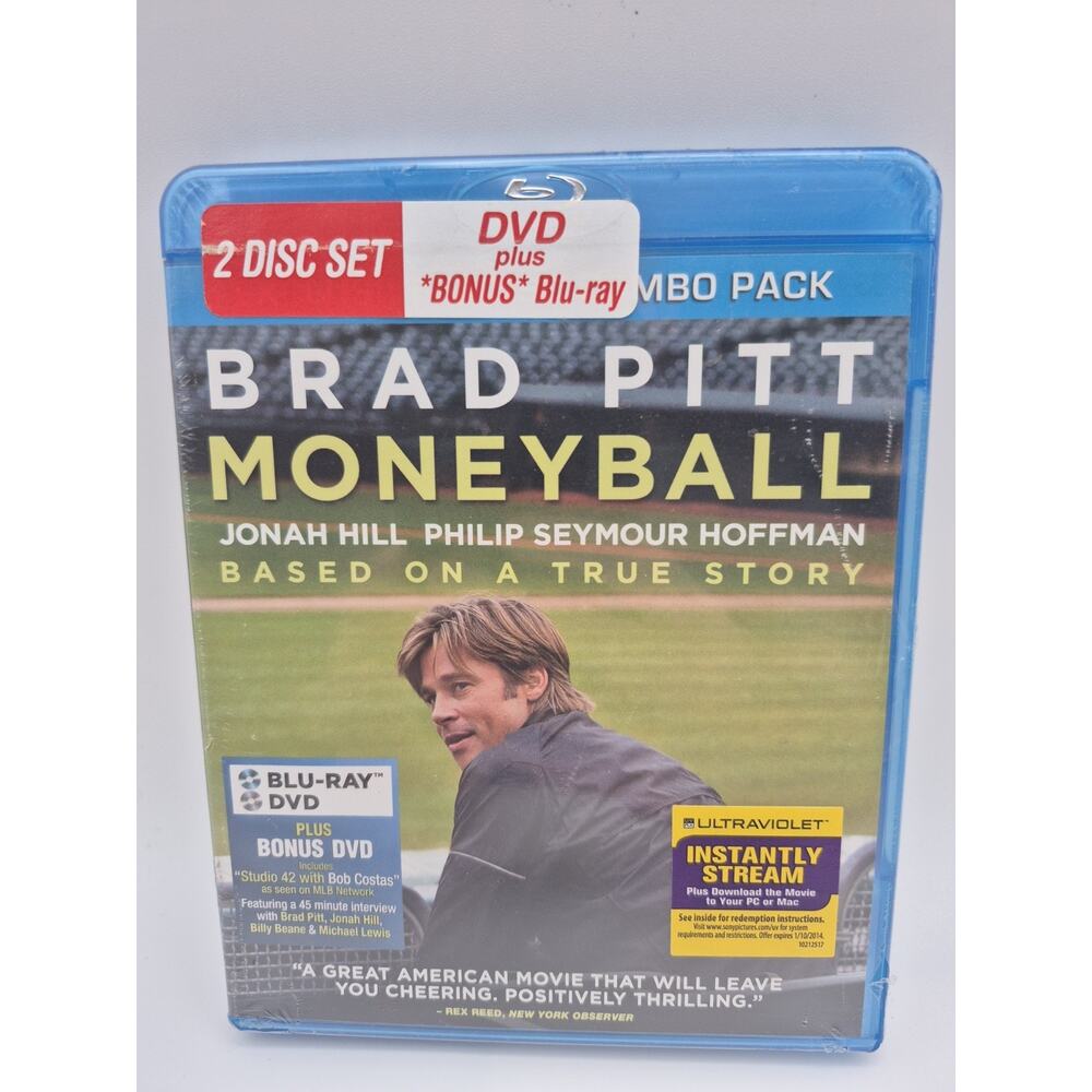 Moneyball (Blu-Ray, DVD, Bonus, 2011) Brad Pitt Jonah Hill Brand New Sealed